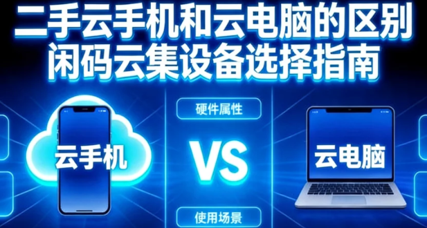 二手云手机和云电脑的区别 闲码云集设备选择指南_图片1 二手云手机和云电脑的区别 闲码云集设备选择指南_图片1